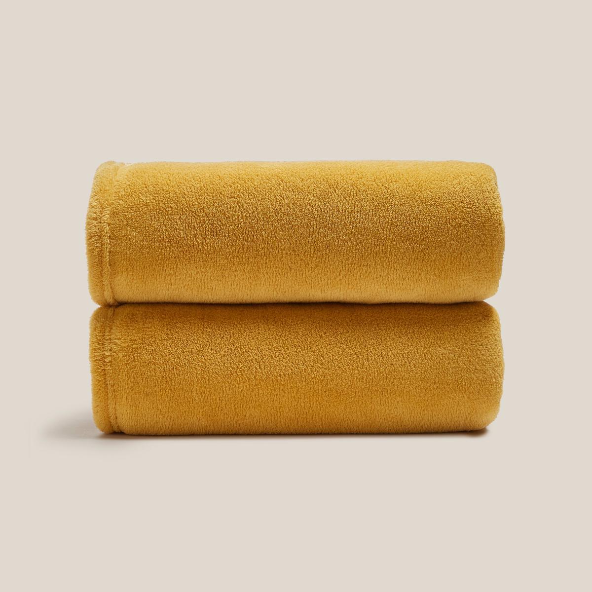 Recycled Fleece Throw Yellow – image 4