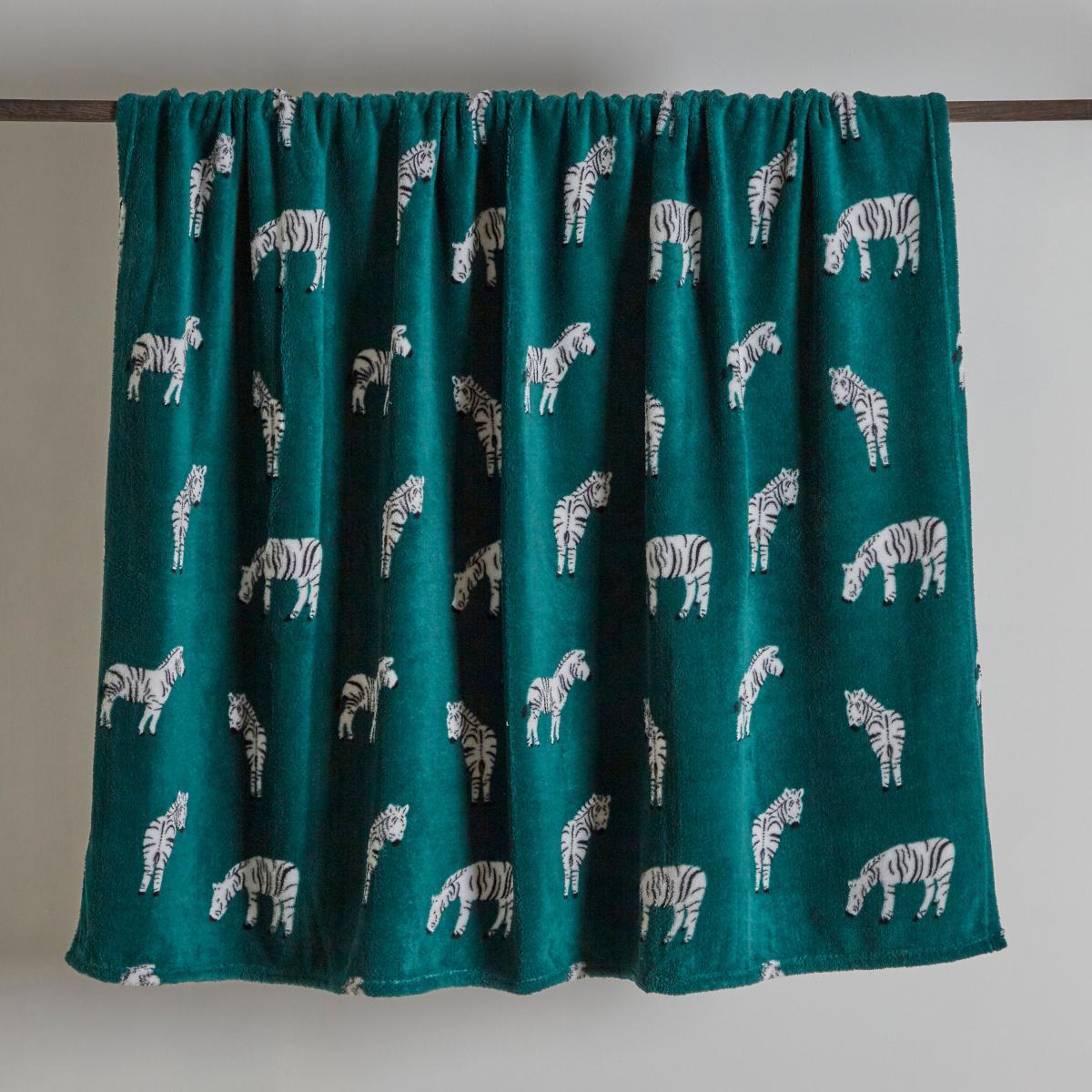 Zebra Print Green Throw Green – image 2
