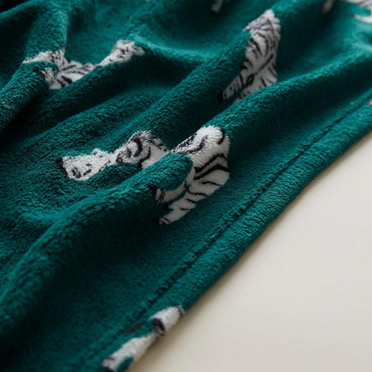 Zebra Print Green Throw Green – image 3