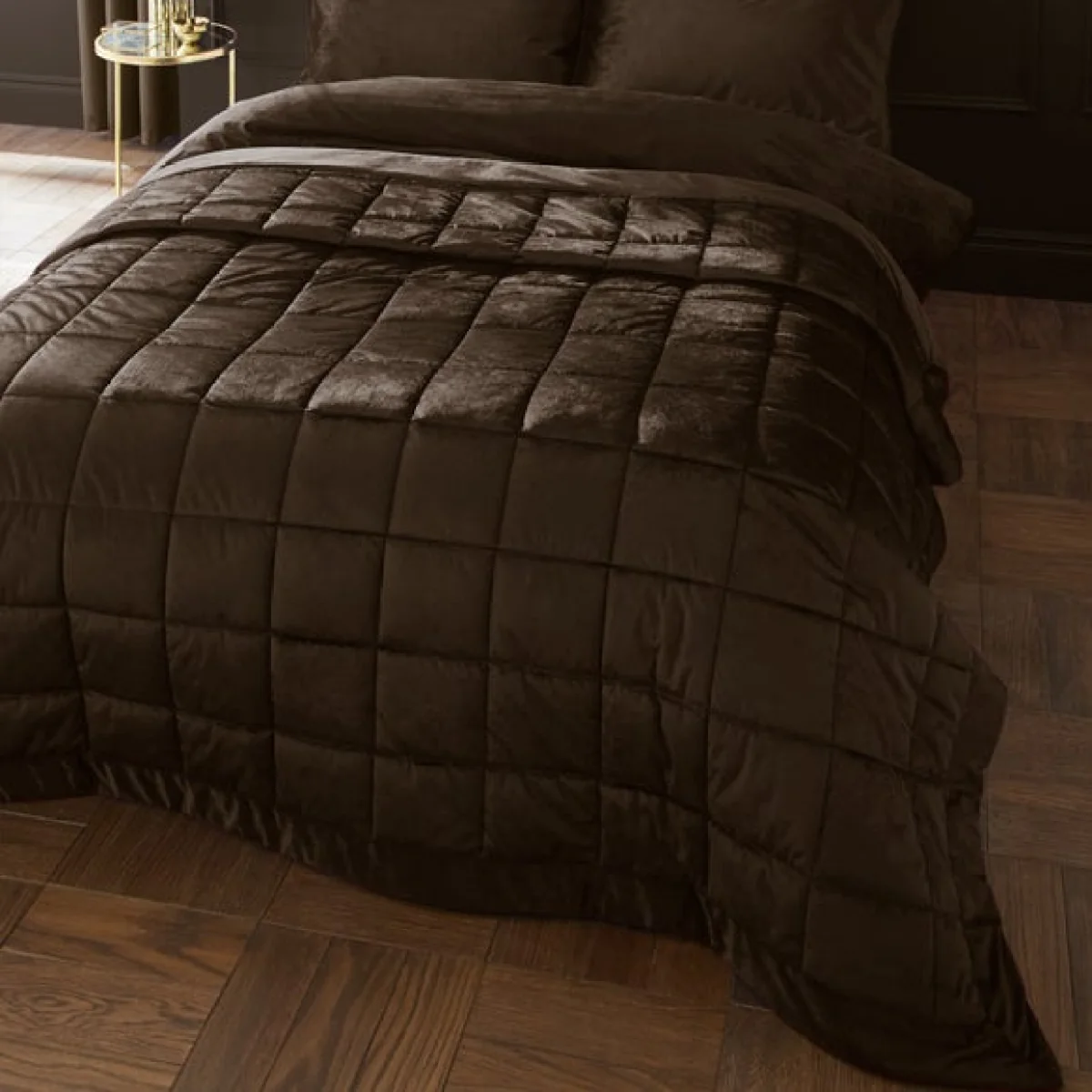 Catherine Lansfield Kingsley Matt Velvet Quilted Bedspread – image 3