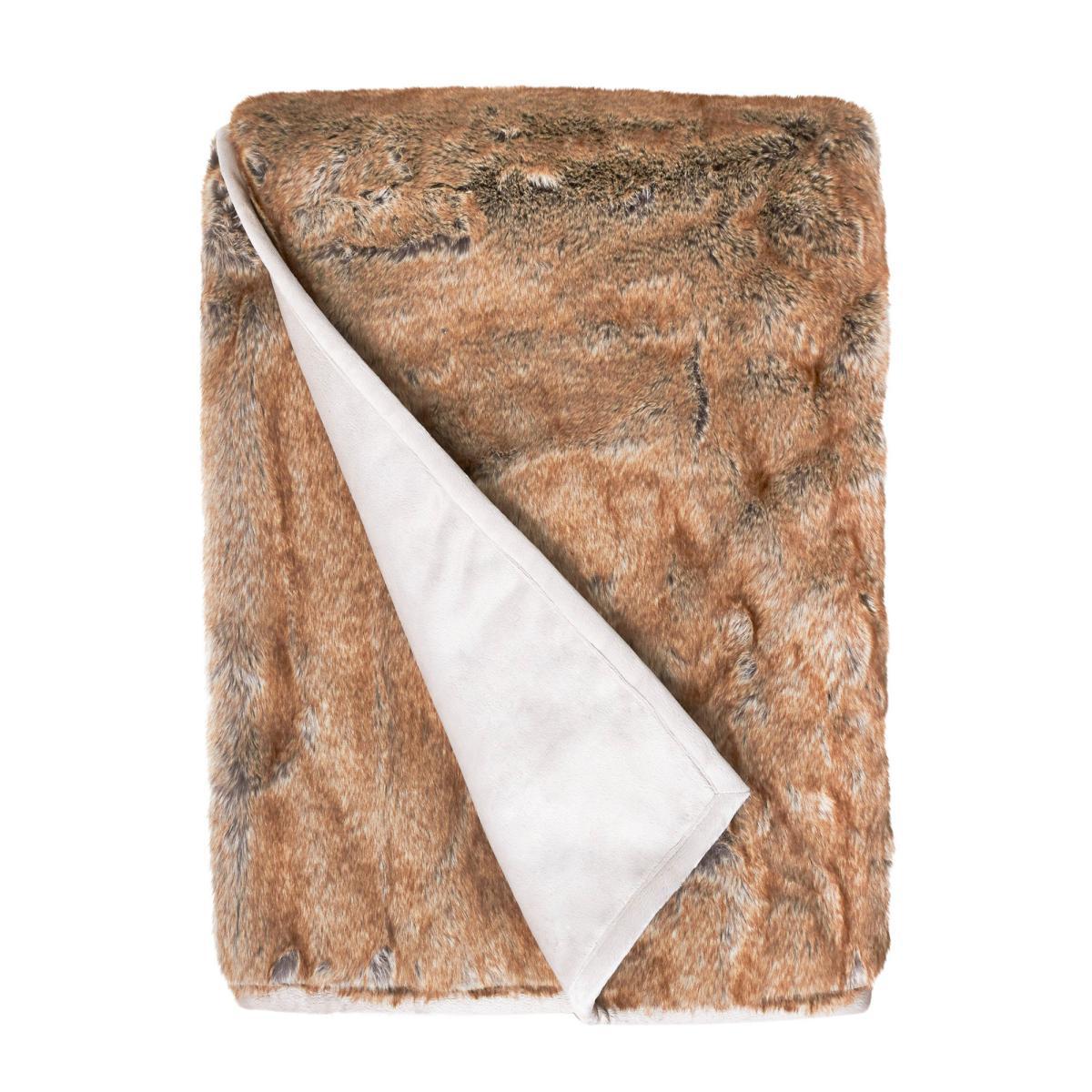 Faux Fur 150cm x 200cm Throw Ash (Brown) – image 2