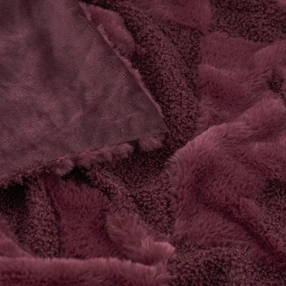 Furn. Cherries Faux Fur Boucle Throw Blanket 140cm x 180cm – image 2