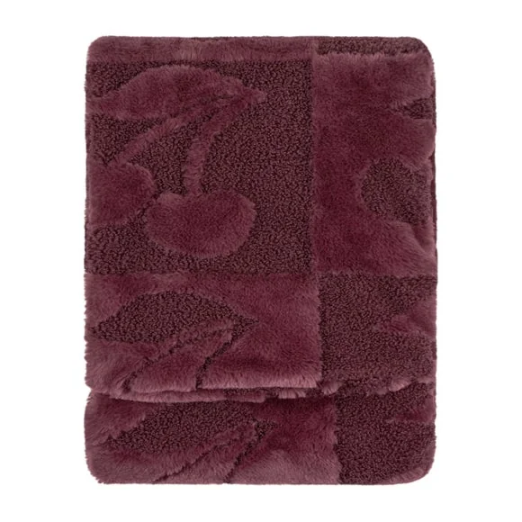 Furn. Cherries Faux Fur Boucle Throw Blanket 140cm x 180cm – image 3