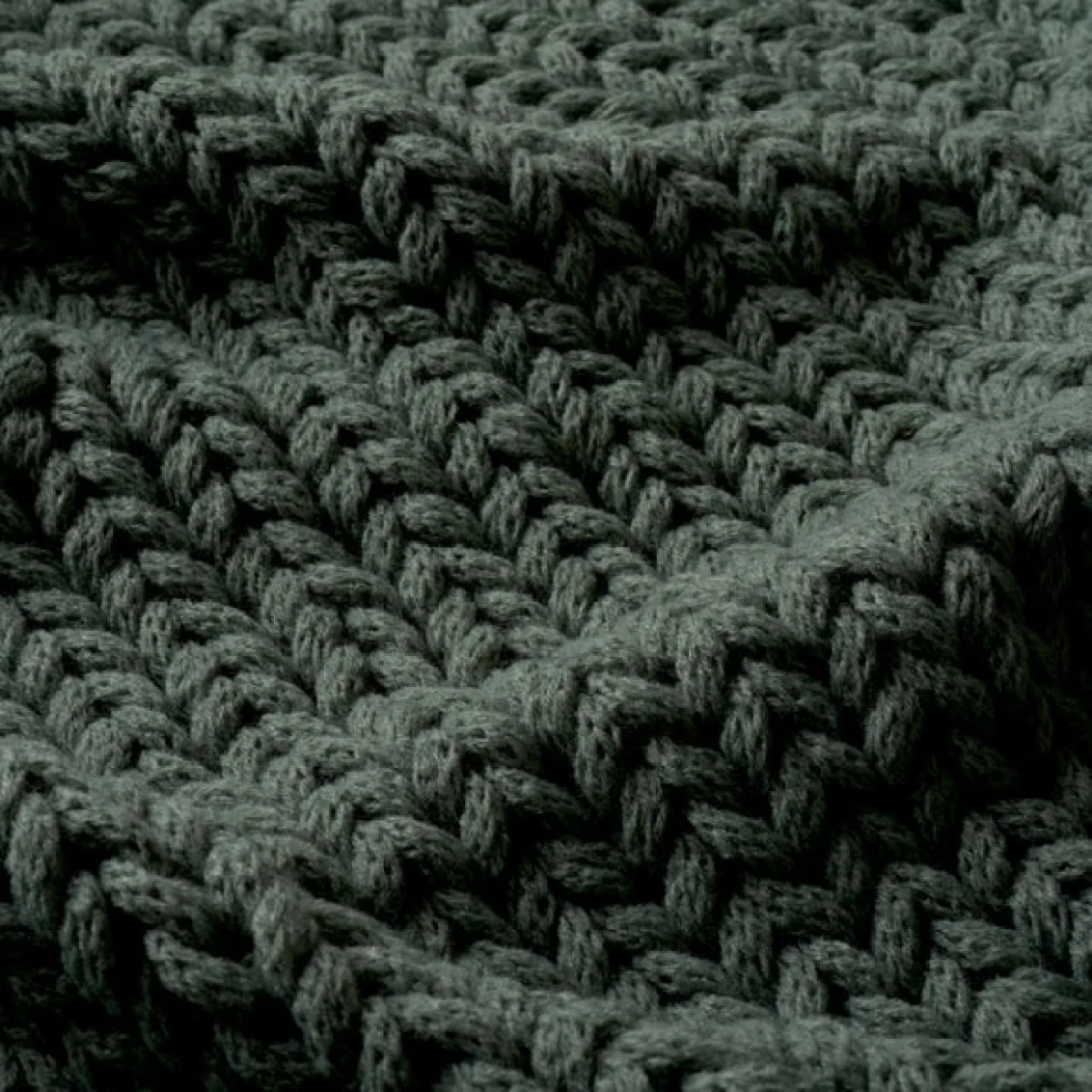 Chunky Knit Recycled Throw 130cm x 170cm Bottle (Green) – image 5
