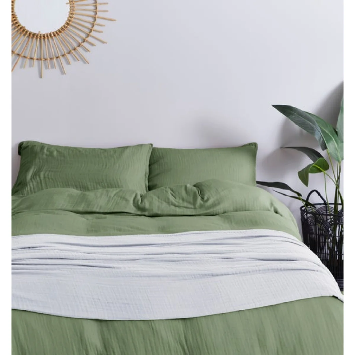 Cotton Muslin Throw Sage – image 2