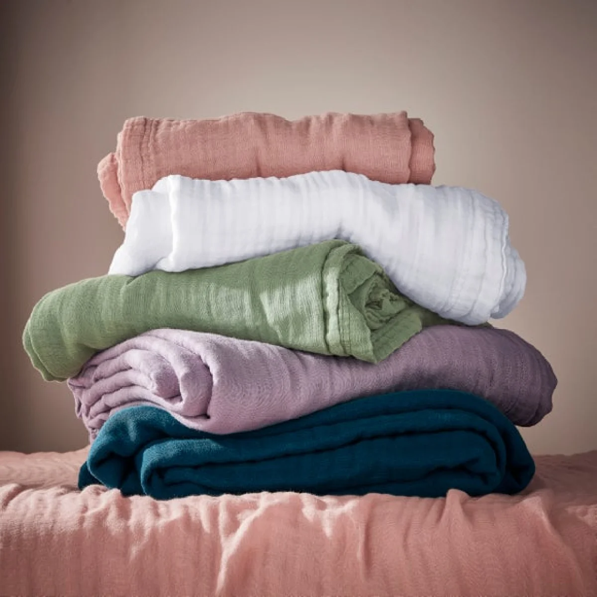 Cotton Muslin Throw Sage – image 4