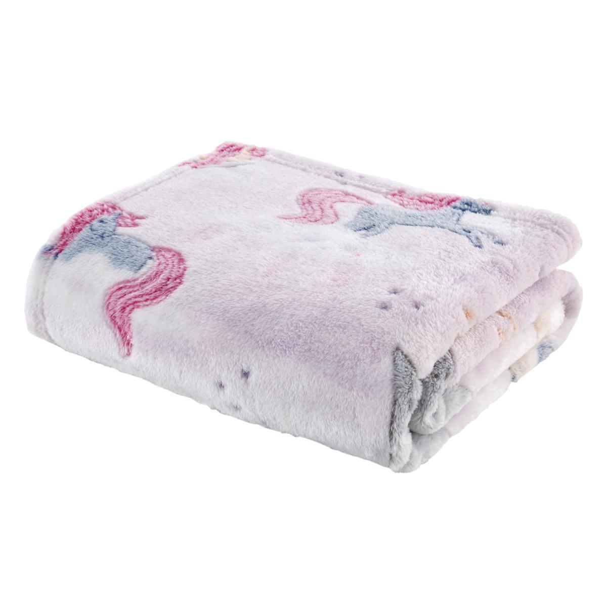 Catherine Lansfield Pink Unicorn Dreams Glow In The Dark Throw Pink, Blue and White – image 4