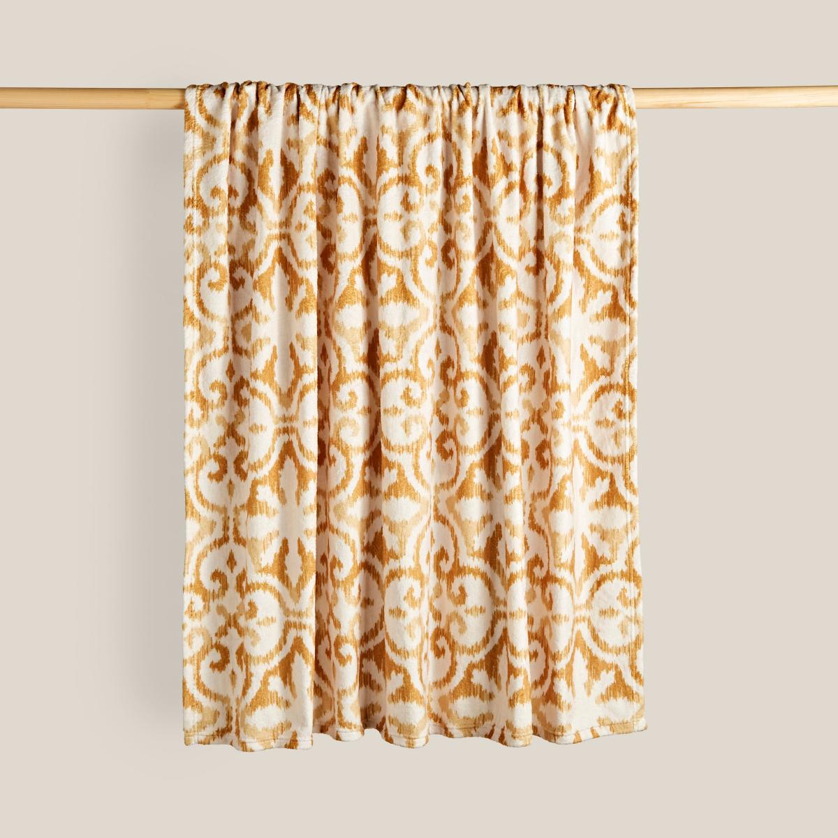 Printed Fleece Sitara 130x160cm Throw Old Gold Old Gold – image 2