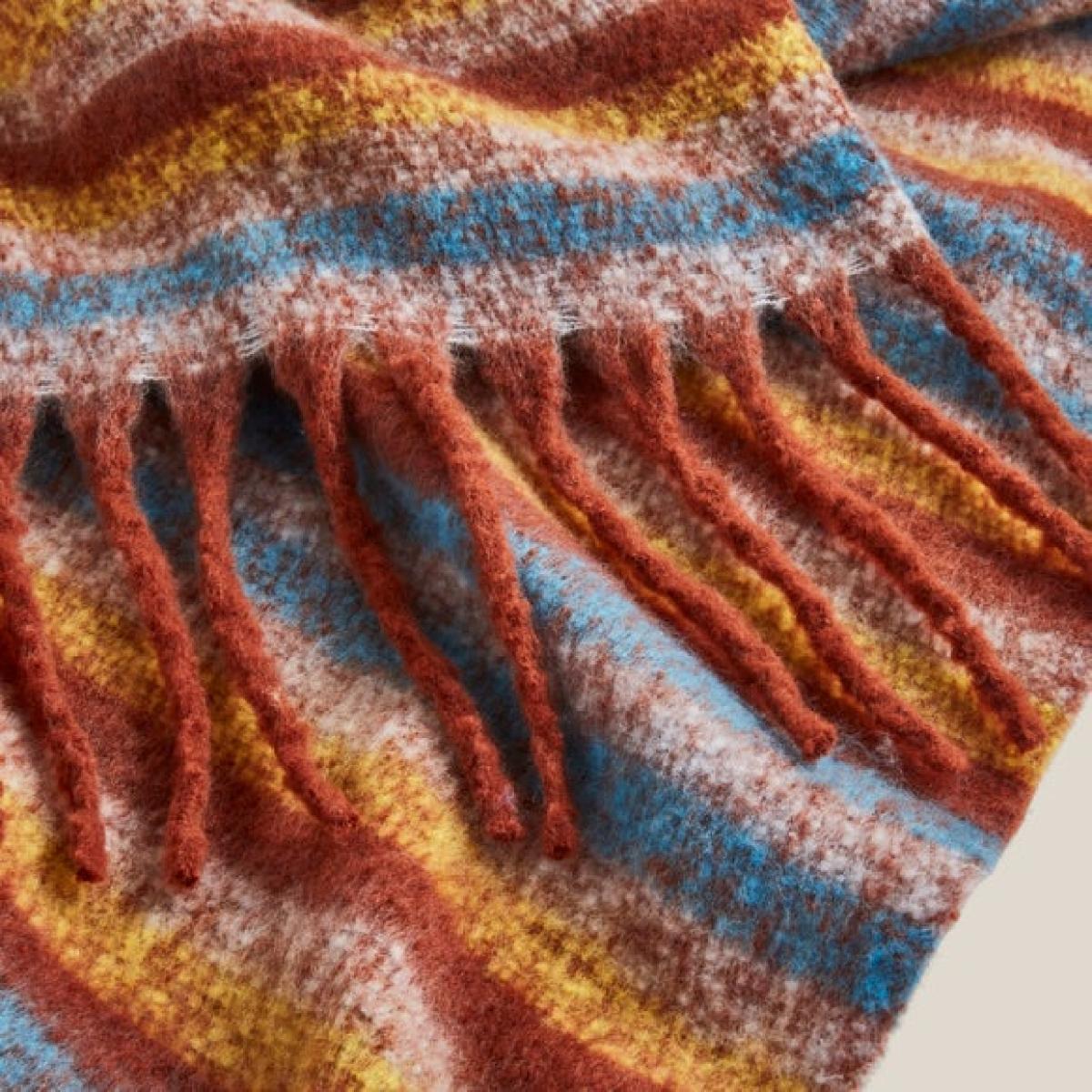 Ombre Narrow Stripe Mohair Throw Blanket, 130cm x 180cm – image 2