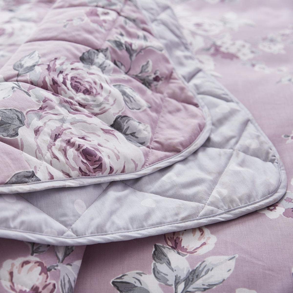 Catherine Lansfield Canterbury Bedspread Purple, Grey and White – image 3