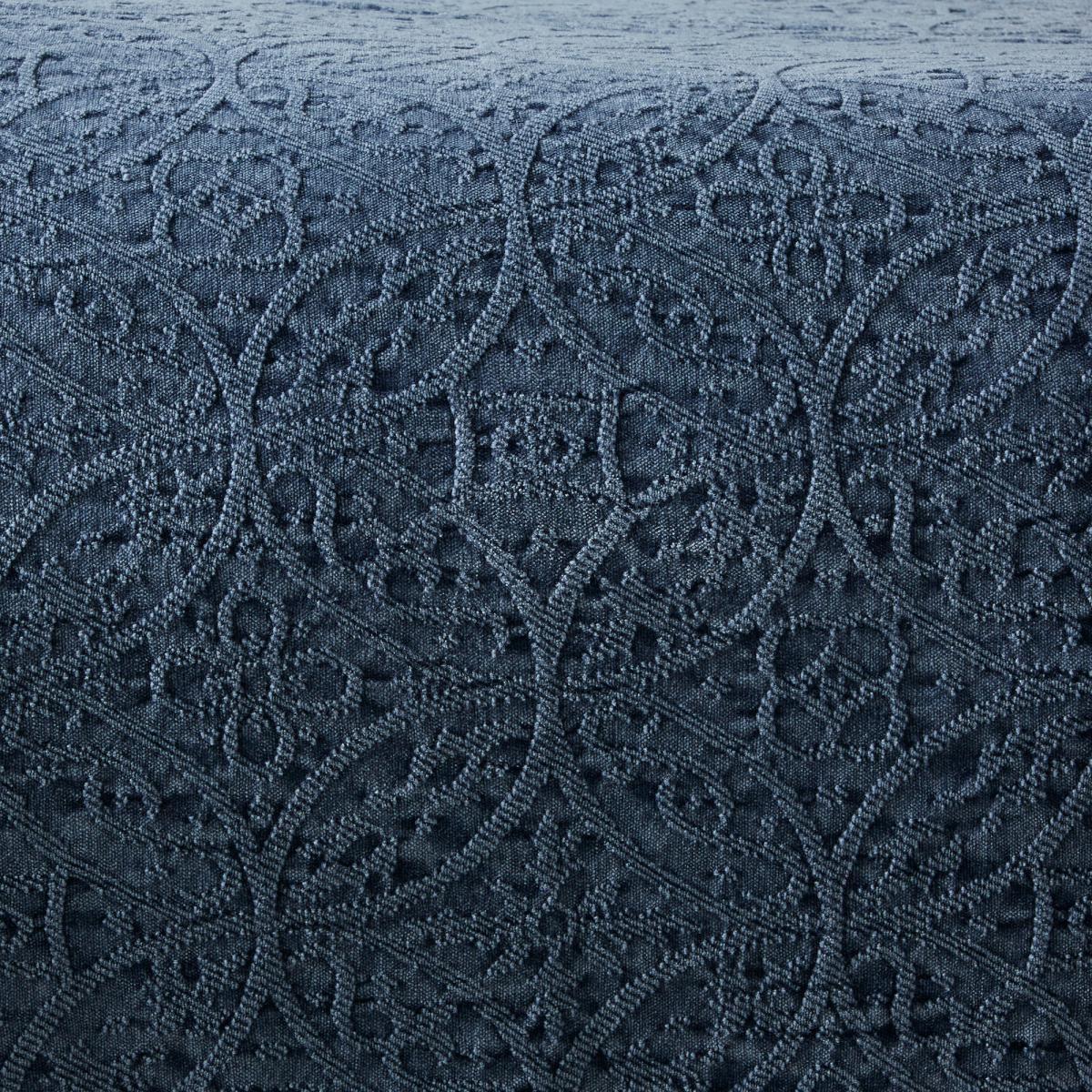Stonewashed Chenille Folkstone Bedspread Dark Blue – image 2