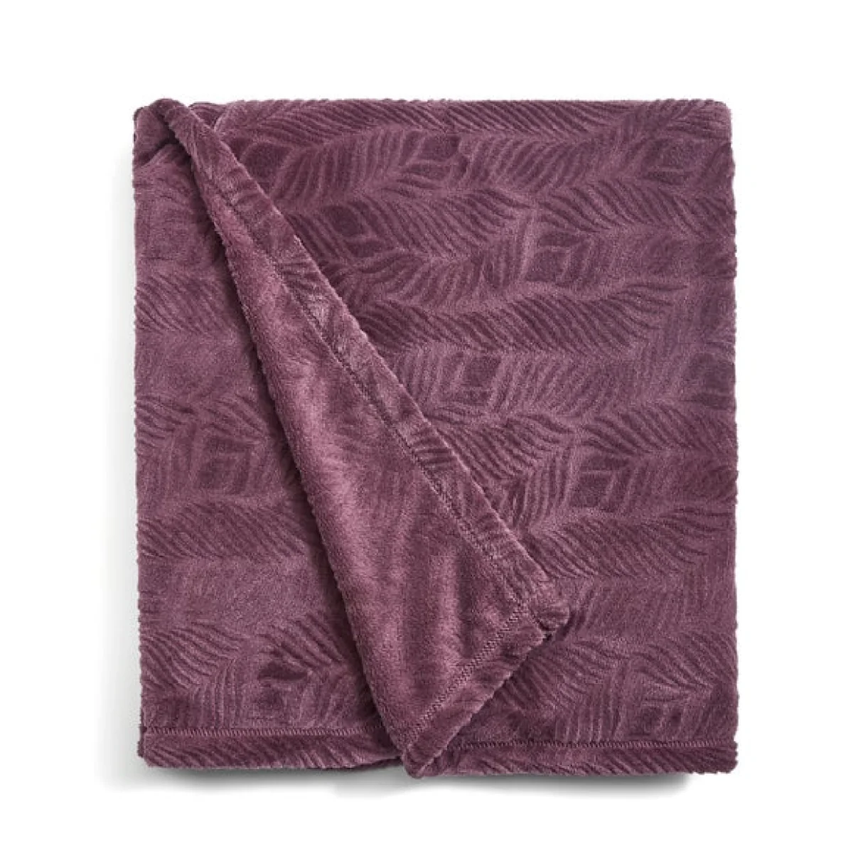 Leila Leaf Fleece Throw 130x170cm Thistle – image 4