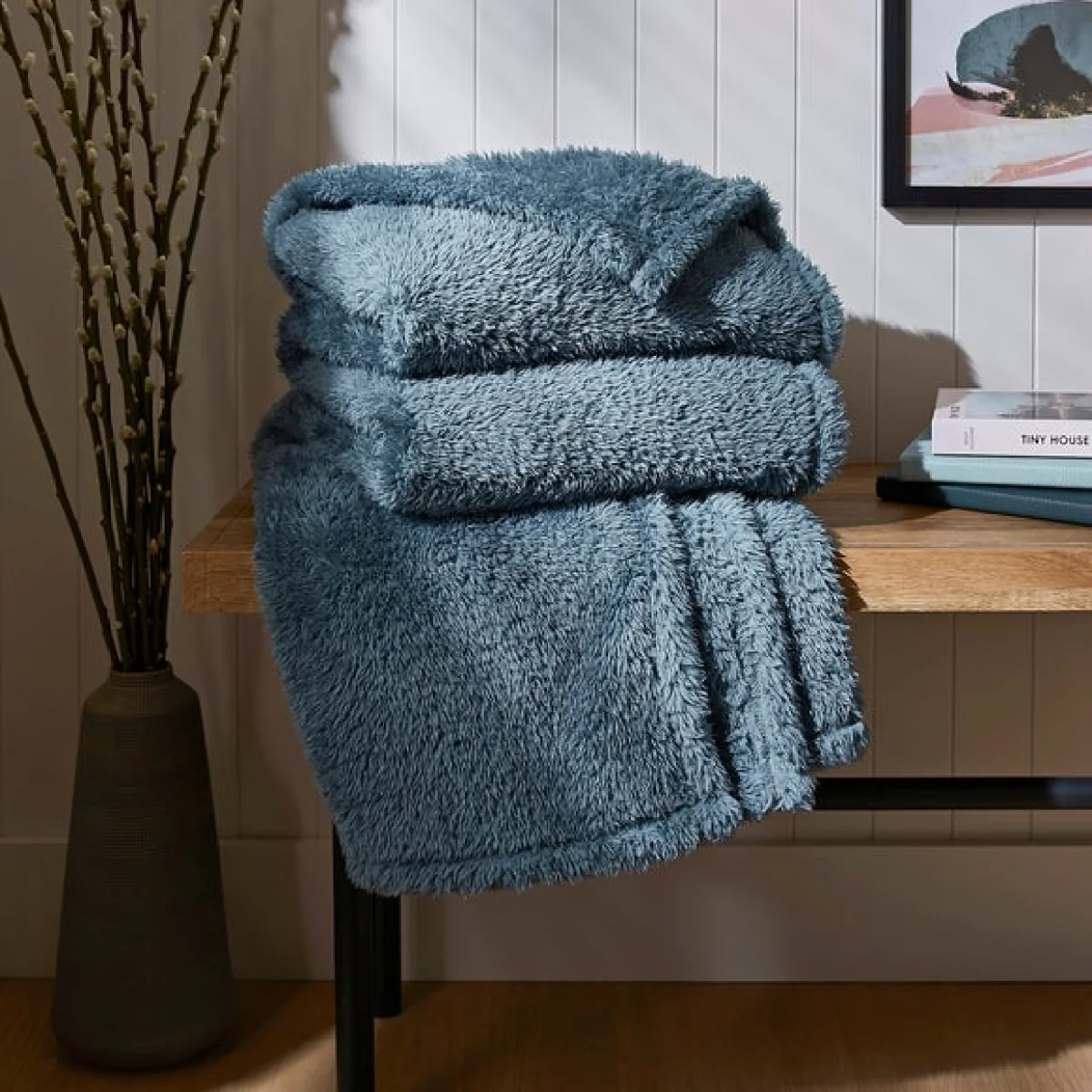 Teddy Bear Throw Pacific Blue – image 1