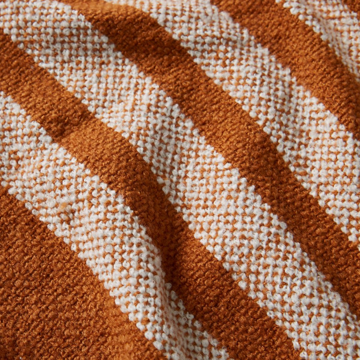 Stripe Woven Tassel Throw 130cm x 180cm Caramel – image 2
