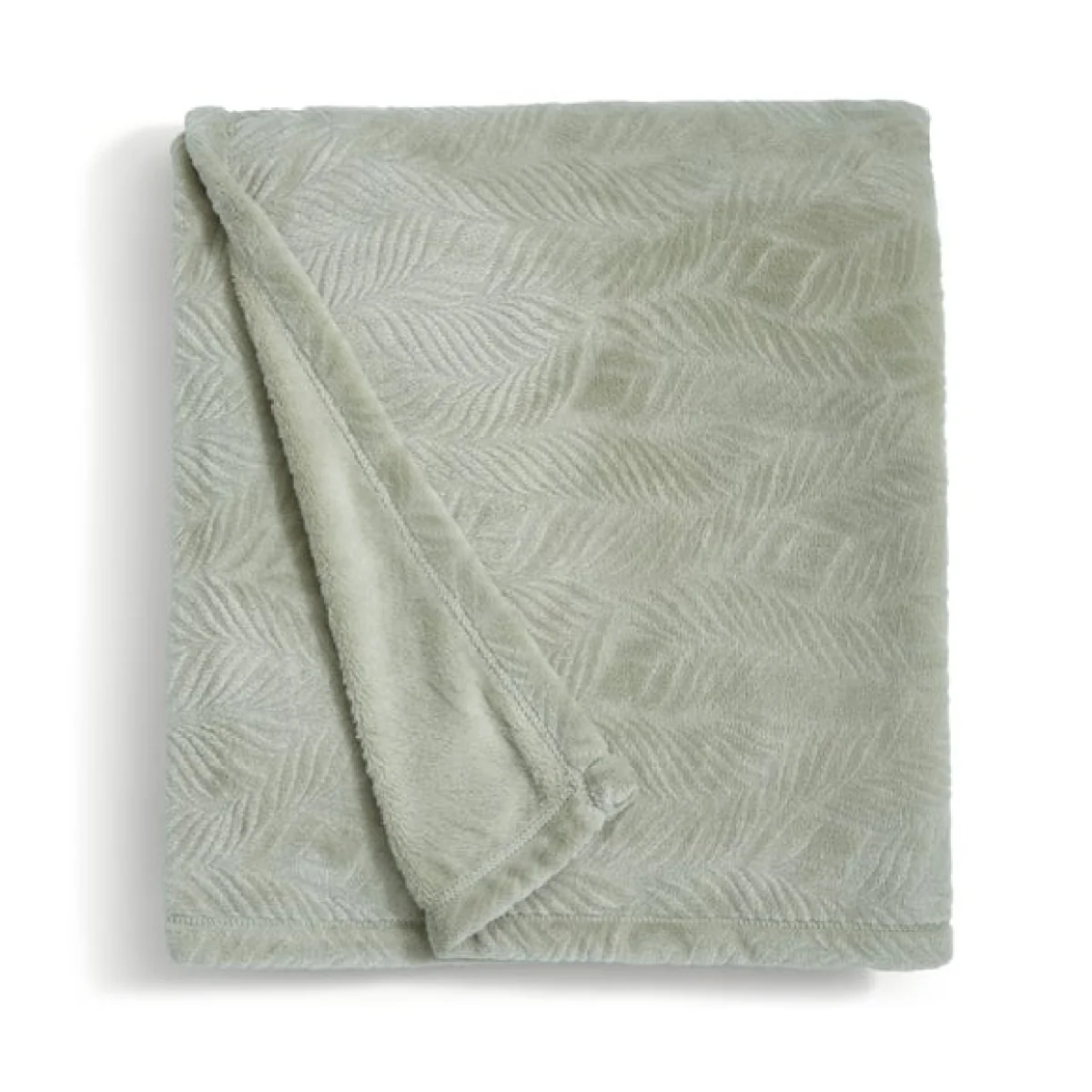 Leila Leaf Fleece Throw 130x170cm Sage (Green) – image 4