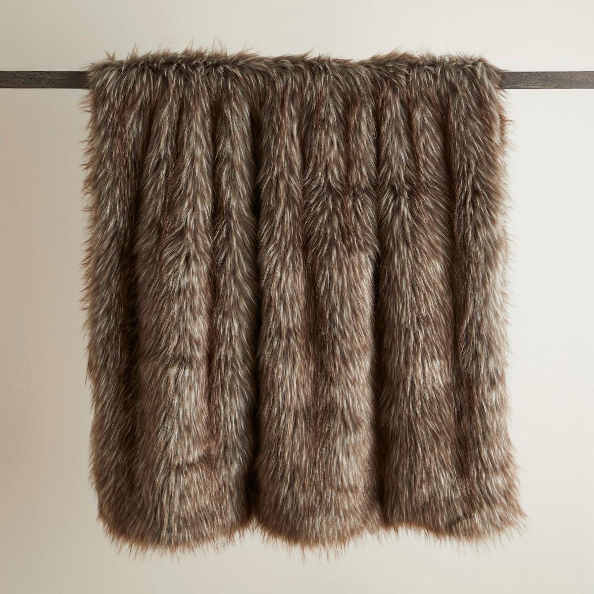 Bear Faux Fur 130cm x 180cm Throw Beige – image 1