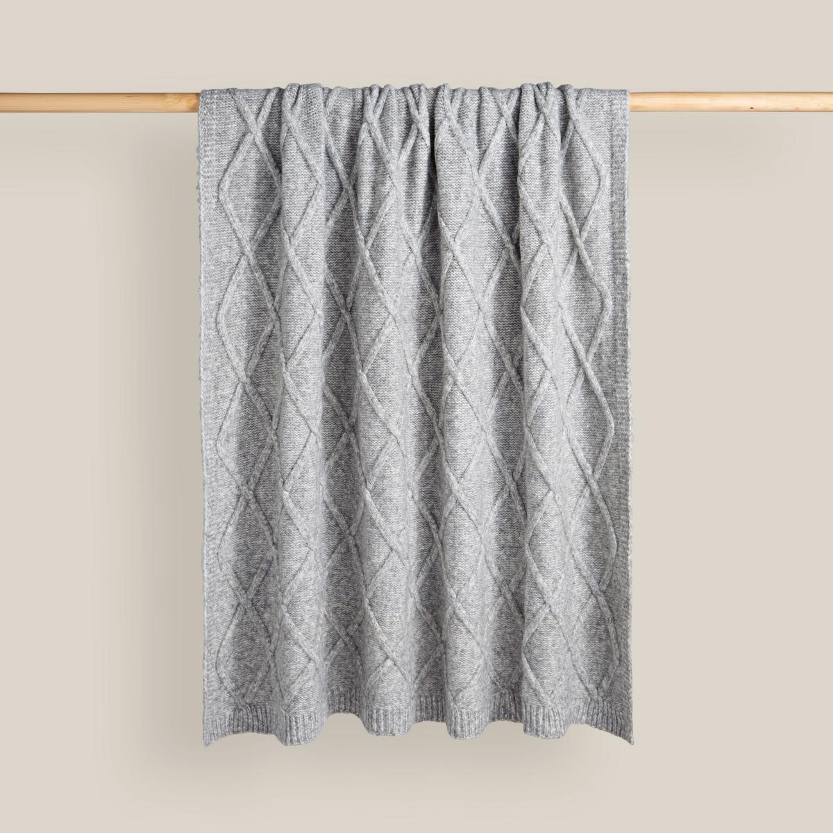 Diamond Marl Grey Throw Grey – image 2