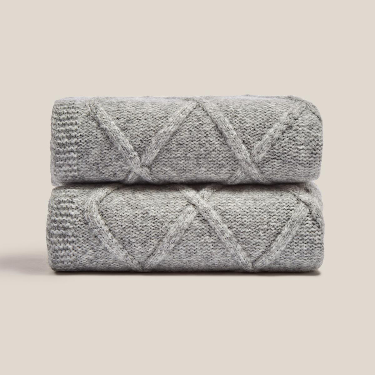 Diamond Marl Grey Throw Grey – image 4