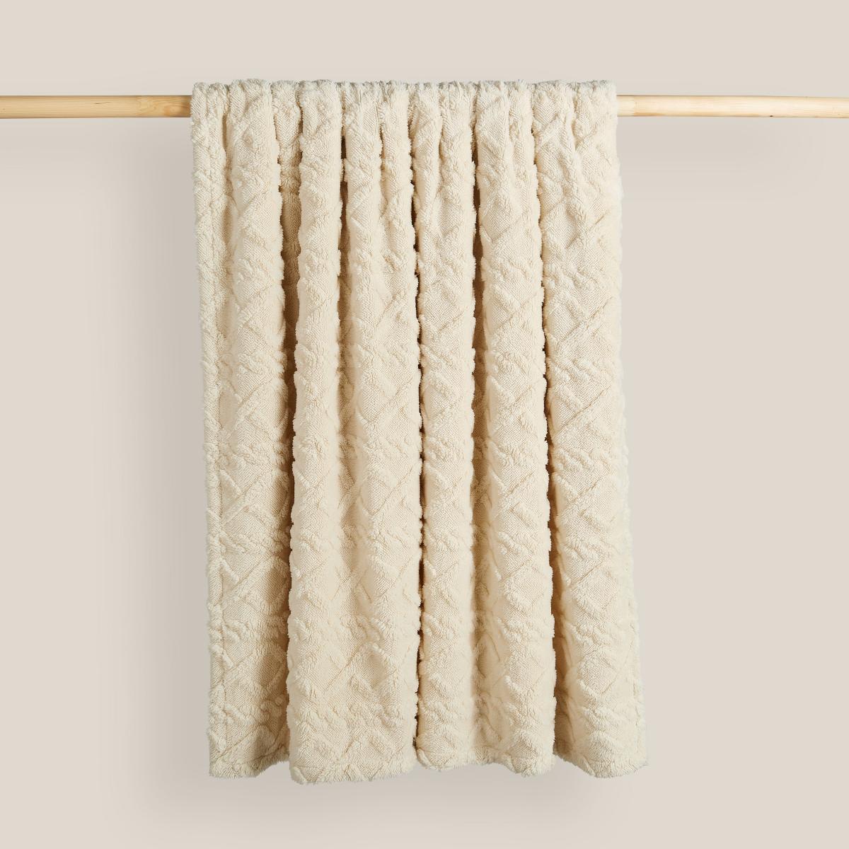 Cable Sherpa 130x180cm Throw White – image 2