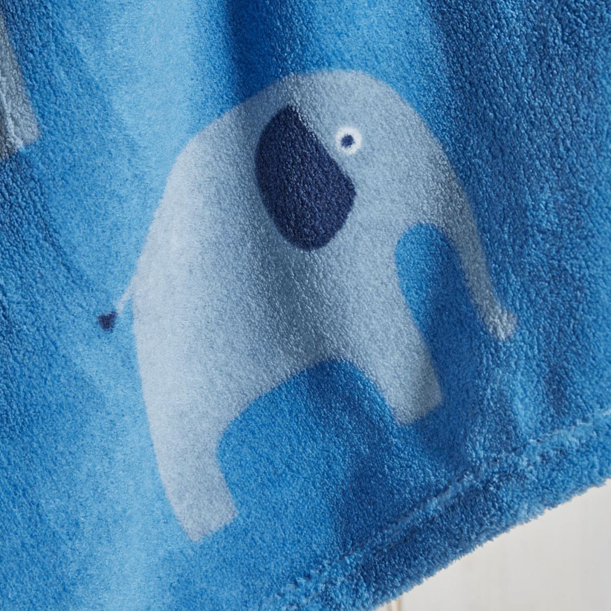 Elephant Fleece Blanket Light Blue – image 2