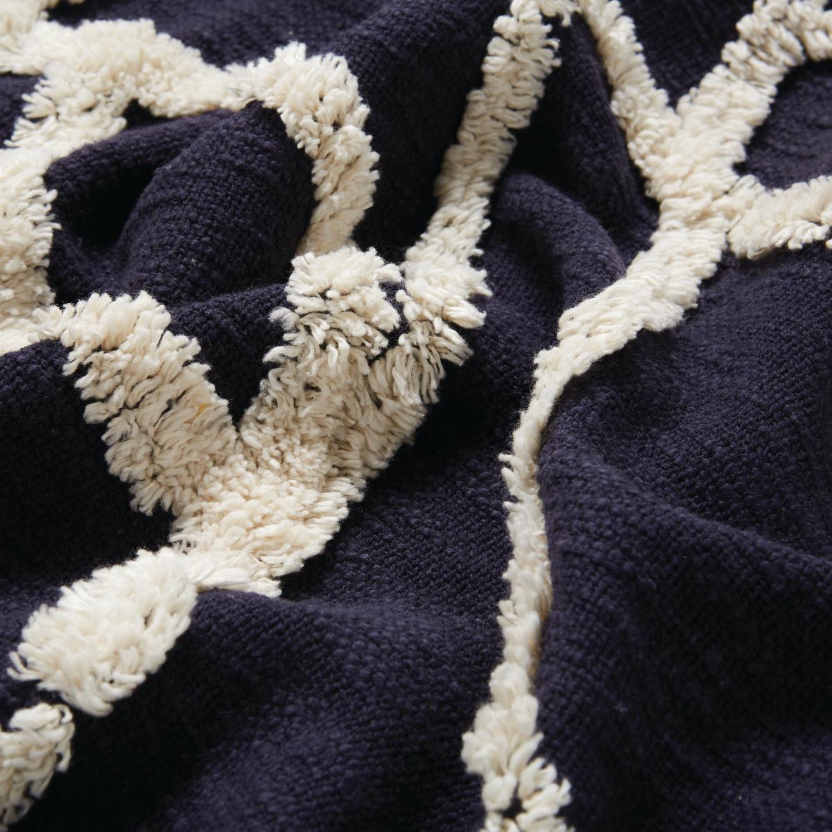 Elements Paco Tufted 130cm x 180cm Throw Navy Blue/White – image 3