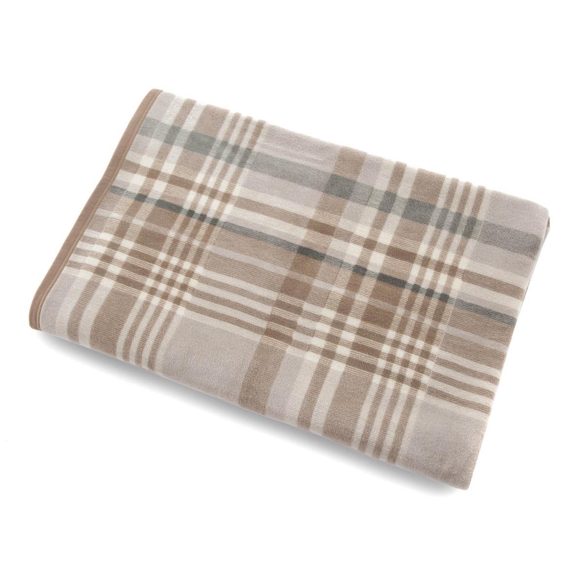 Thermosoft Plaid Check Natural Throw Natural – image 3