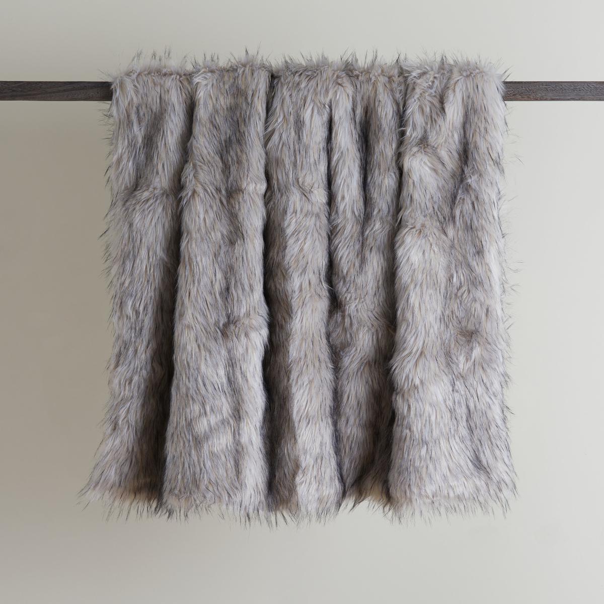 Faux Fur Bear Throw Grey – image 2