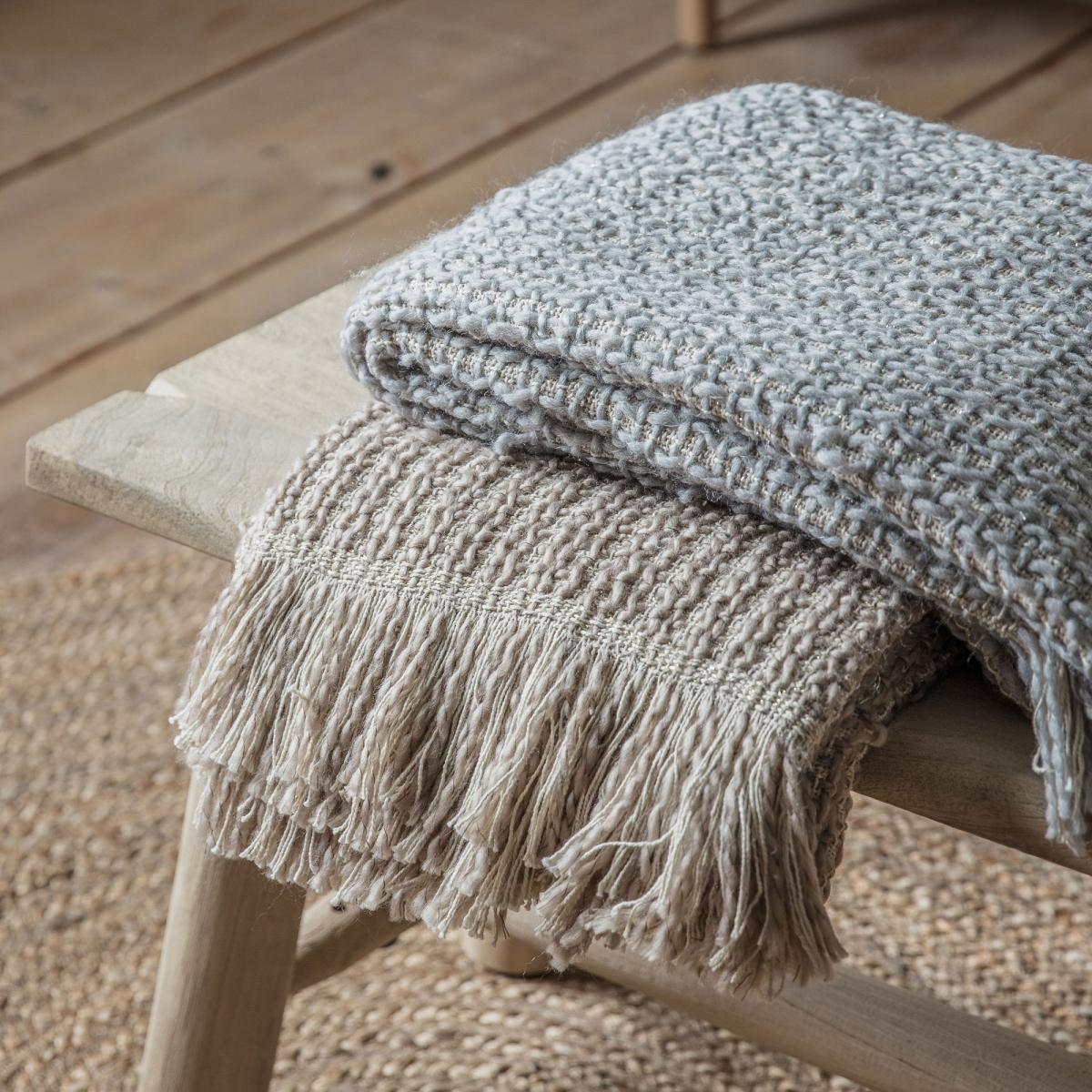 Tonal Enlaced Grey Throw Grey – image 2