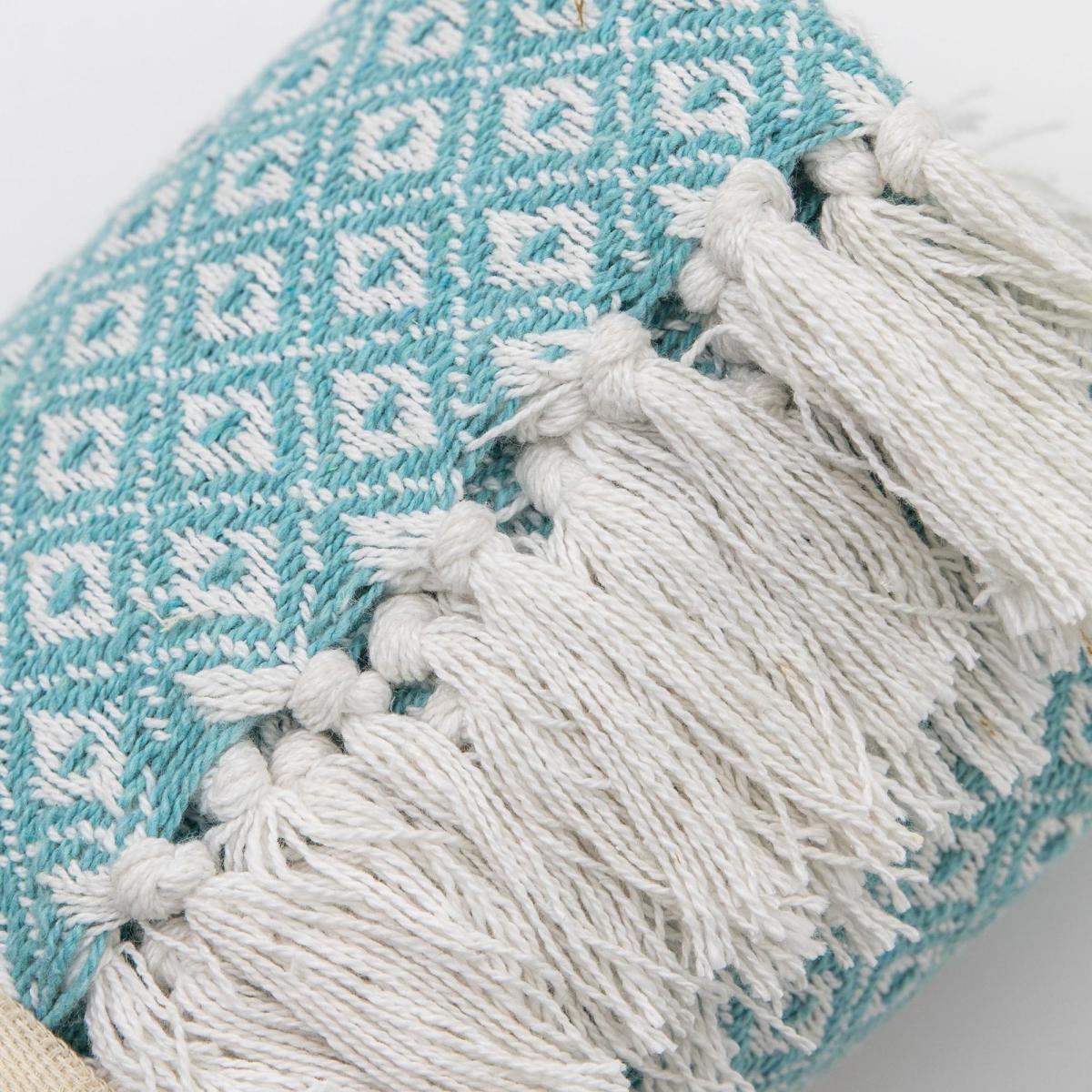 Simply Green Recycled Cotton Geometric Throw Blue – image 3