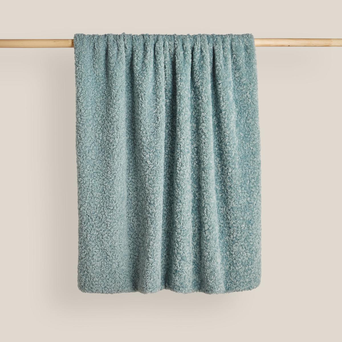 Wool Look Throw Blue – image 2