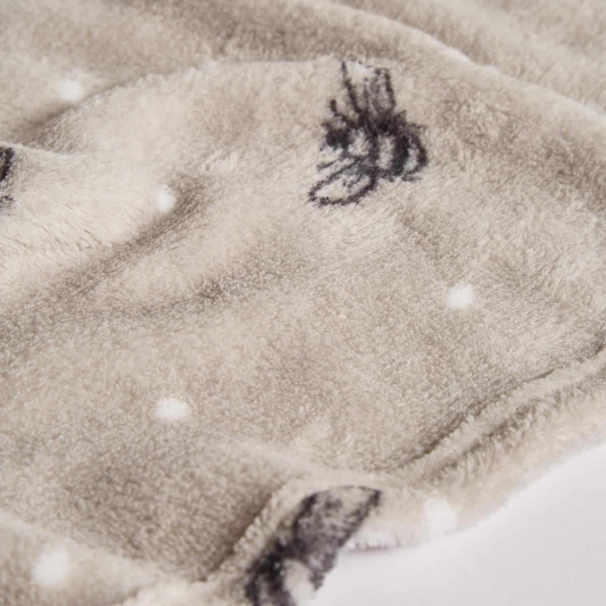 Printed Fleece Bee 130x170cm Throw Brown/Black/White – image 5
