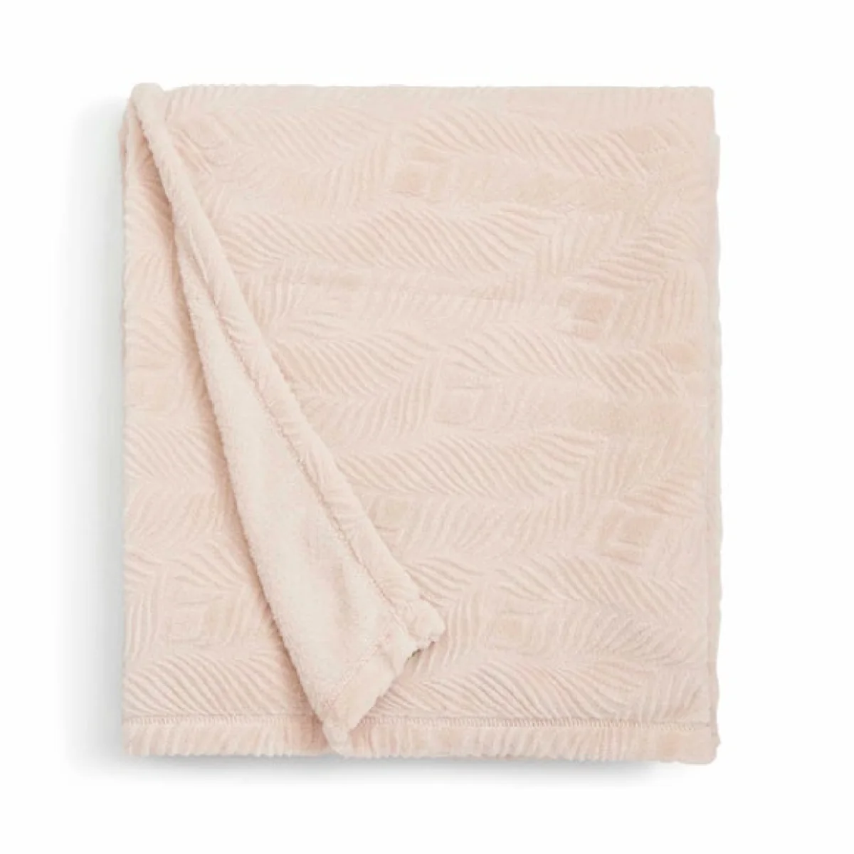 Leila Leaf Fleece Throw 130x170cm Sandstone – image 4