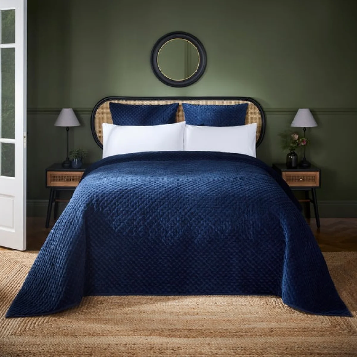 Dorma Purity Teal Genevieve Bedspread Blue – image 2