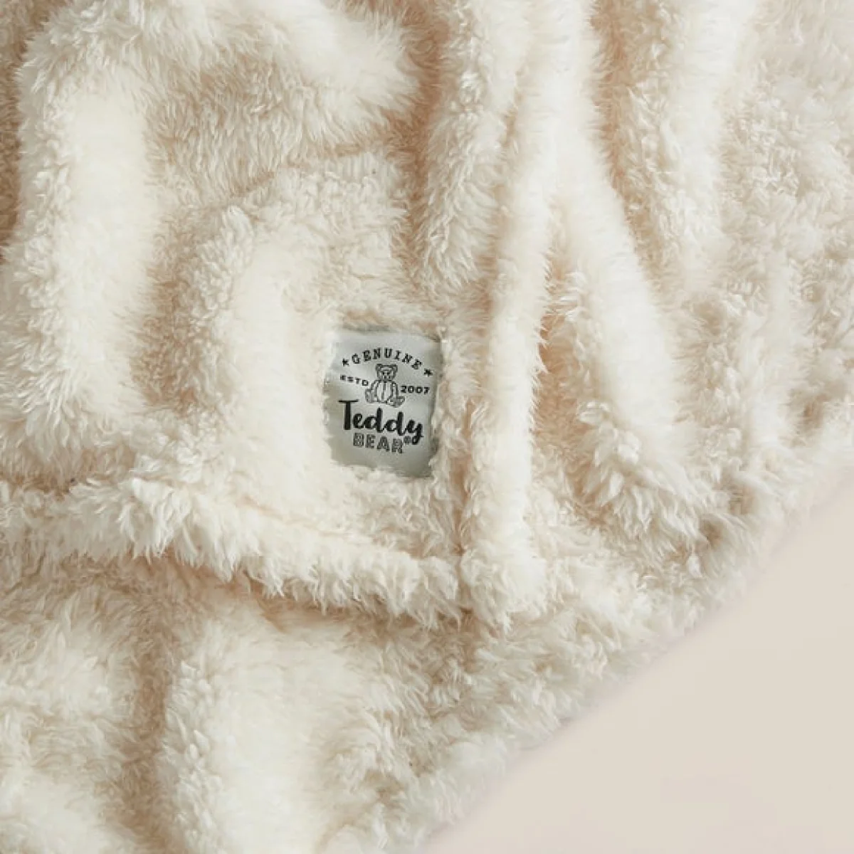 Dunelm Cream Teddy Bear Throw 200cm x 200cm Cream Teddy – image 3