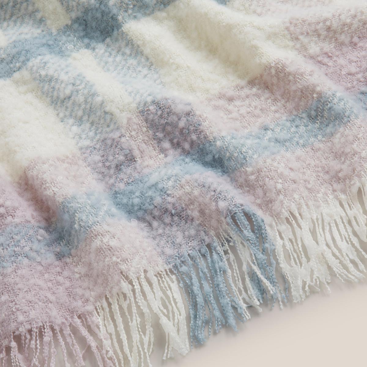 Boucle Check Throw Pastel (Multi Coloured) – image 3