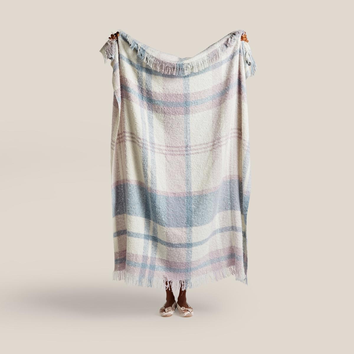 Boucle Check Throw Pastel (Multi Coloured) – image 5