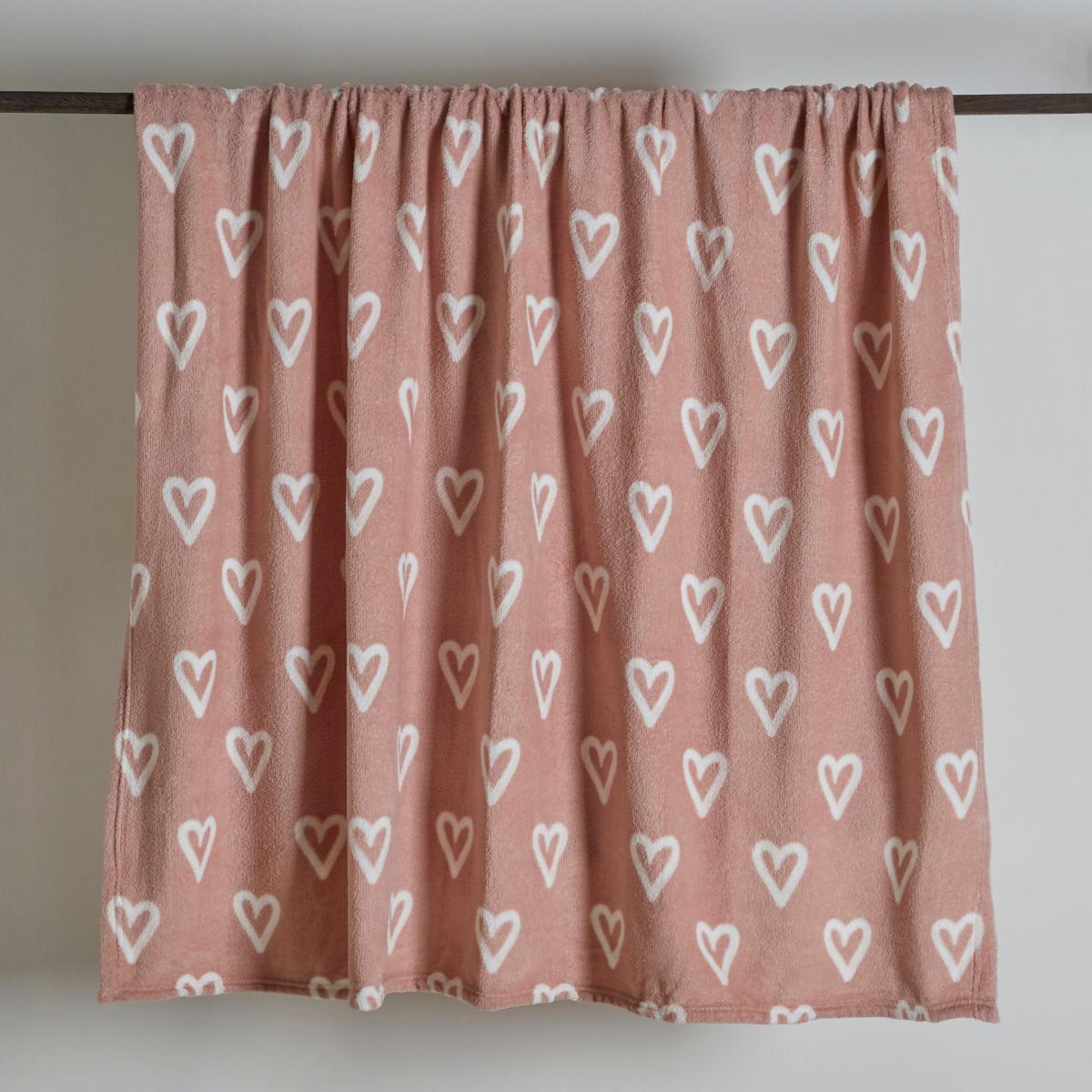 Heart Print Throw Blush – image 2