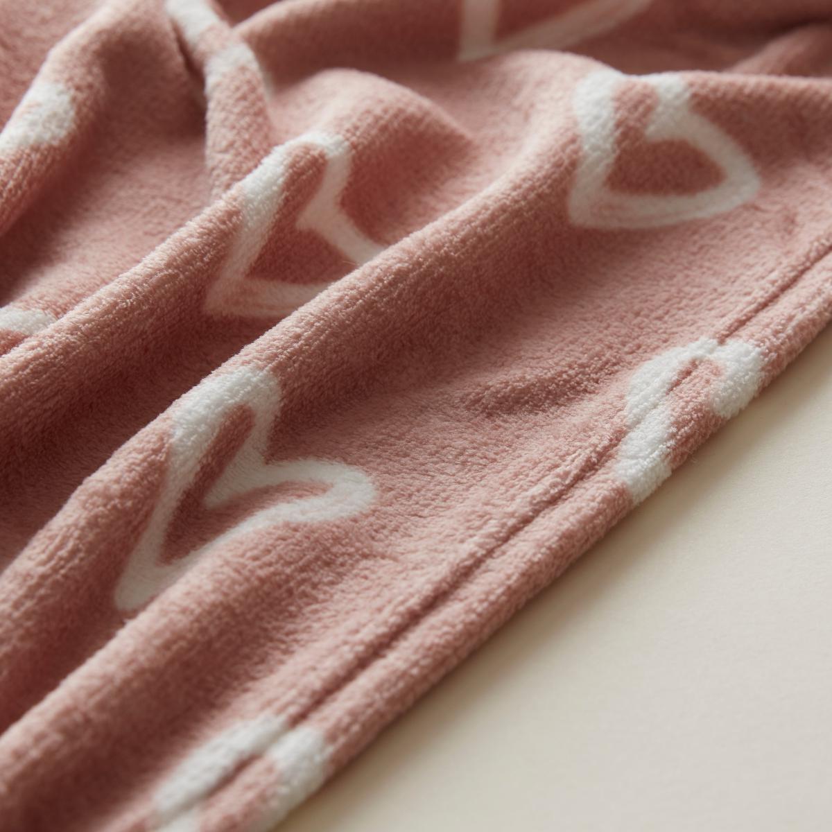 Heart Print Throw Blush – image 3