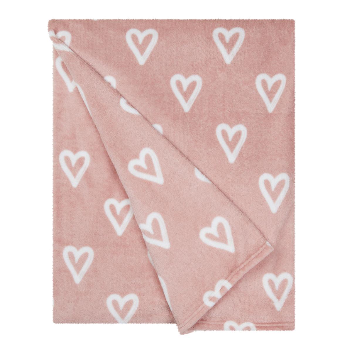 Heart Print Throw Blush – image 5