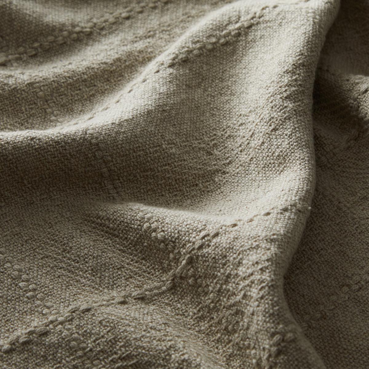 Natural Cotton Check Throw Natural – image 4