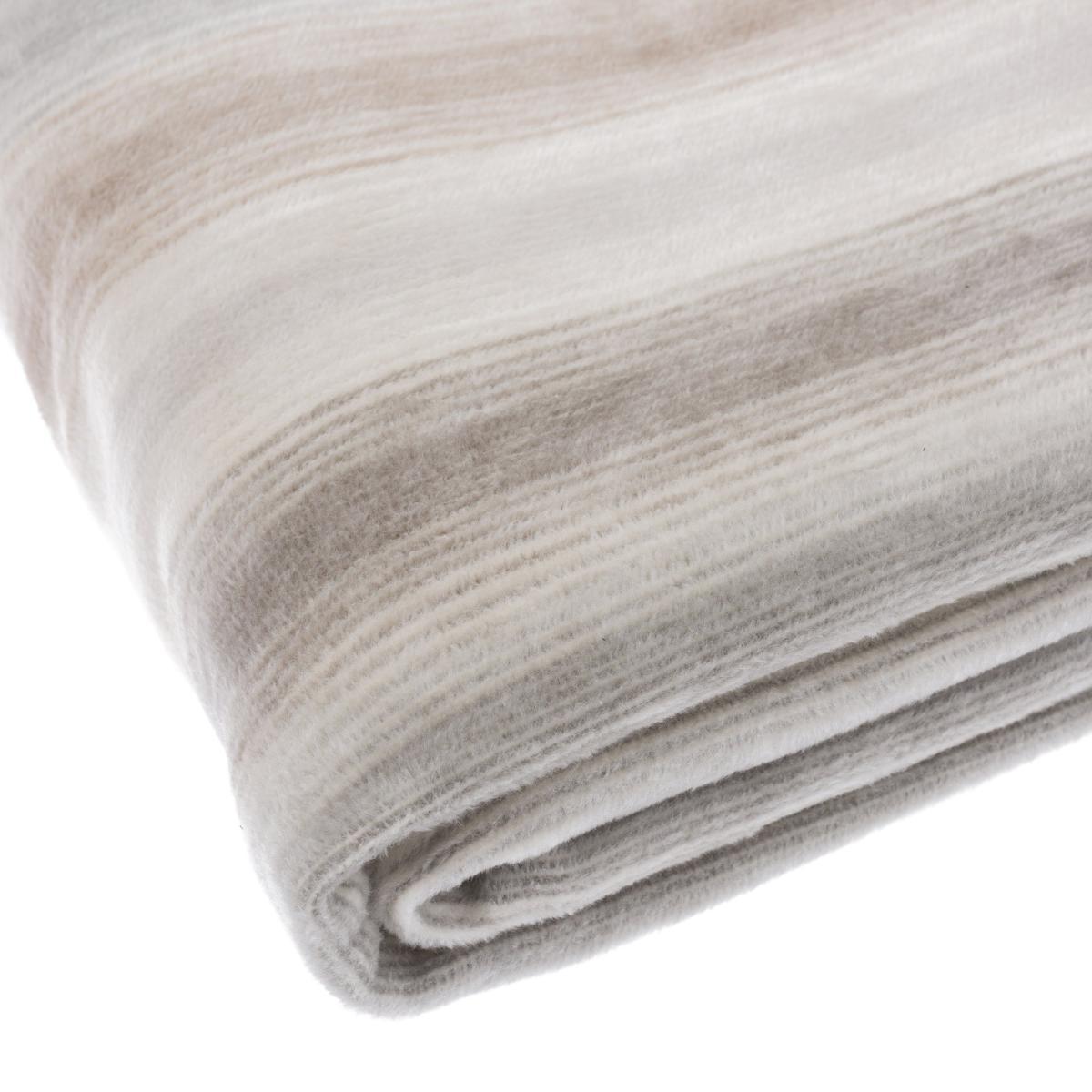 Thermosoft Ombre Stripe Natural Throw Natural – image 4