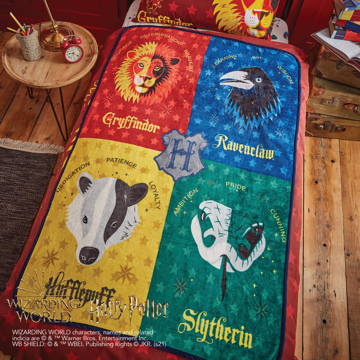Harry Potter Houses Blanket MultiColoured – image 2