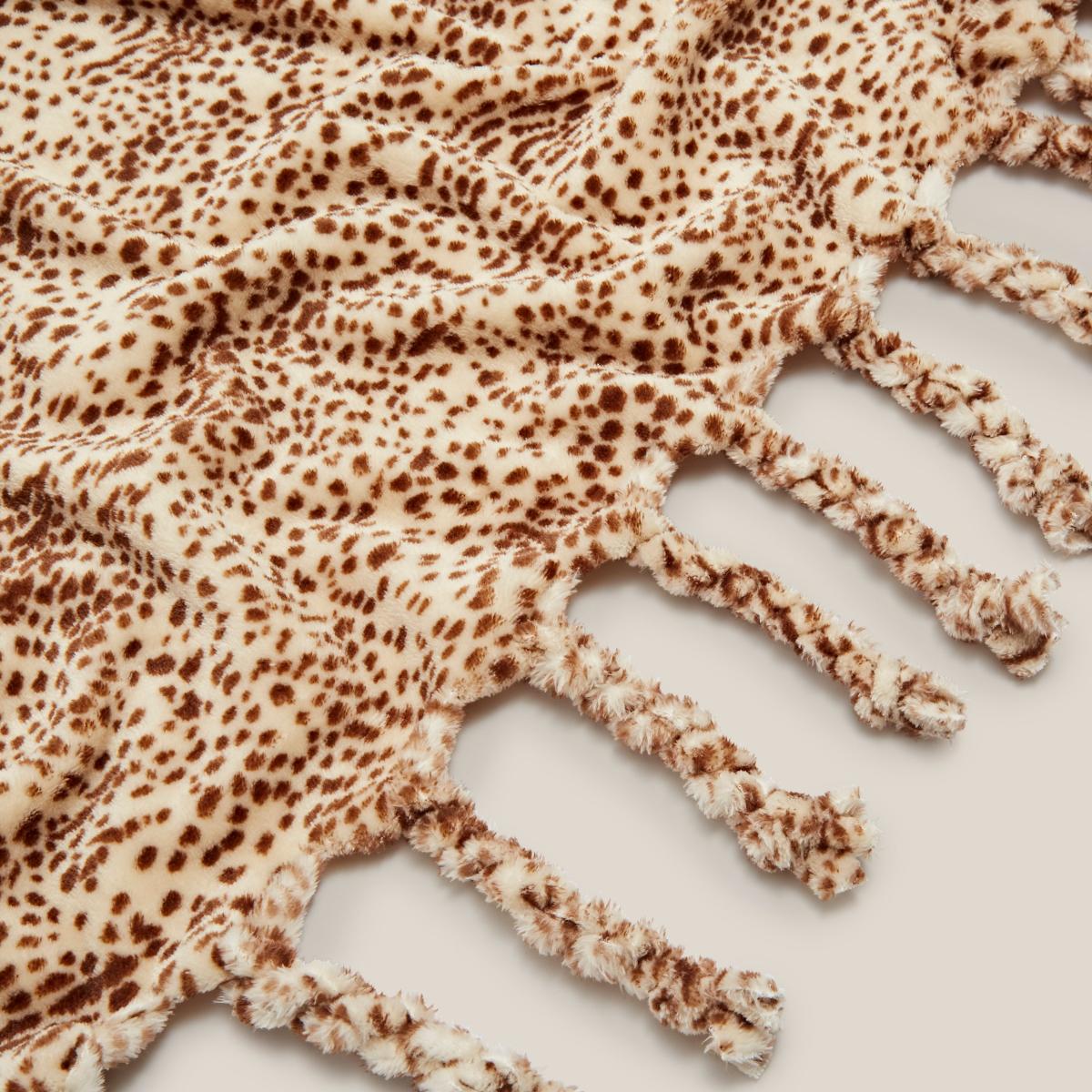 Leopard Tassel Printed Throw 130x180cm Natural – image 3