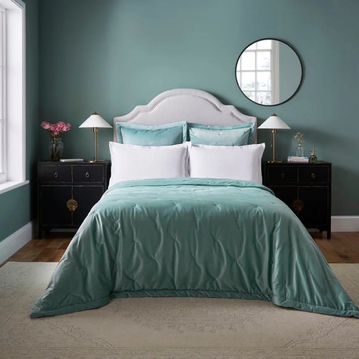 Dorma Burford Bedspread Green – image 1