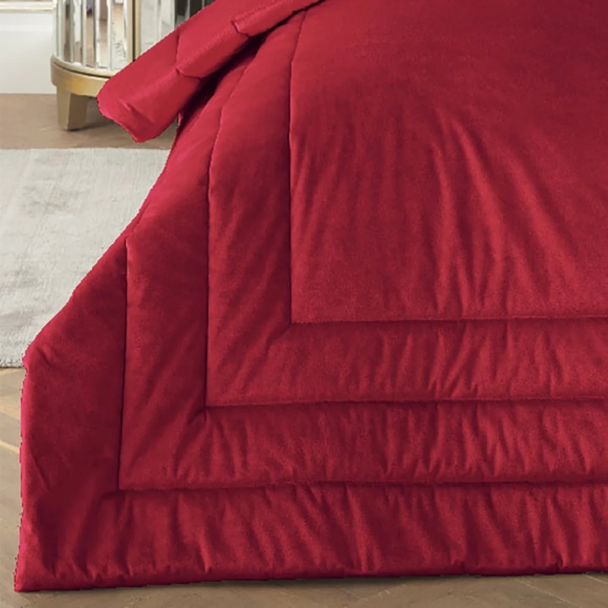 Laurence Llewelyn Bowen Chic Bedspread 150cm x 220cm Claret – image 1