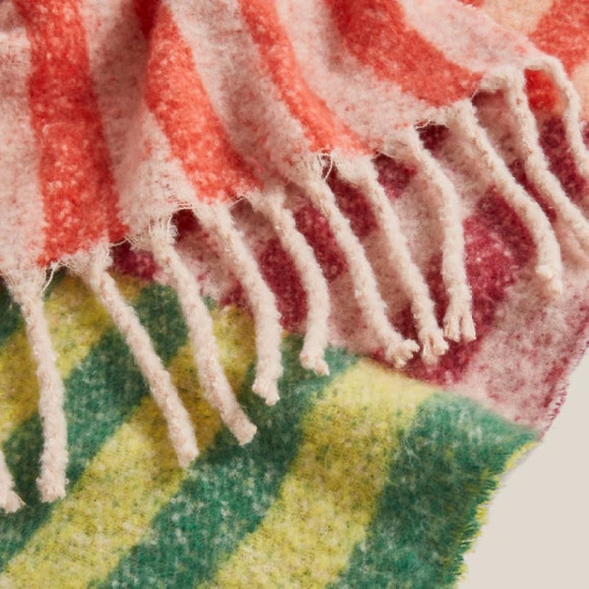 Elements Block Stripe Mohair Throw Blanket, 130cm x 170cm – image 2