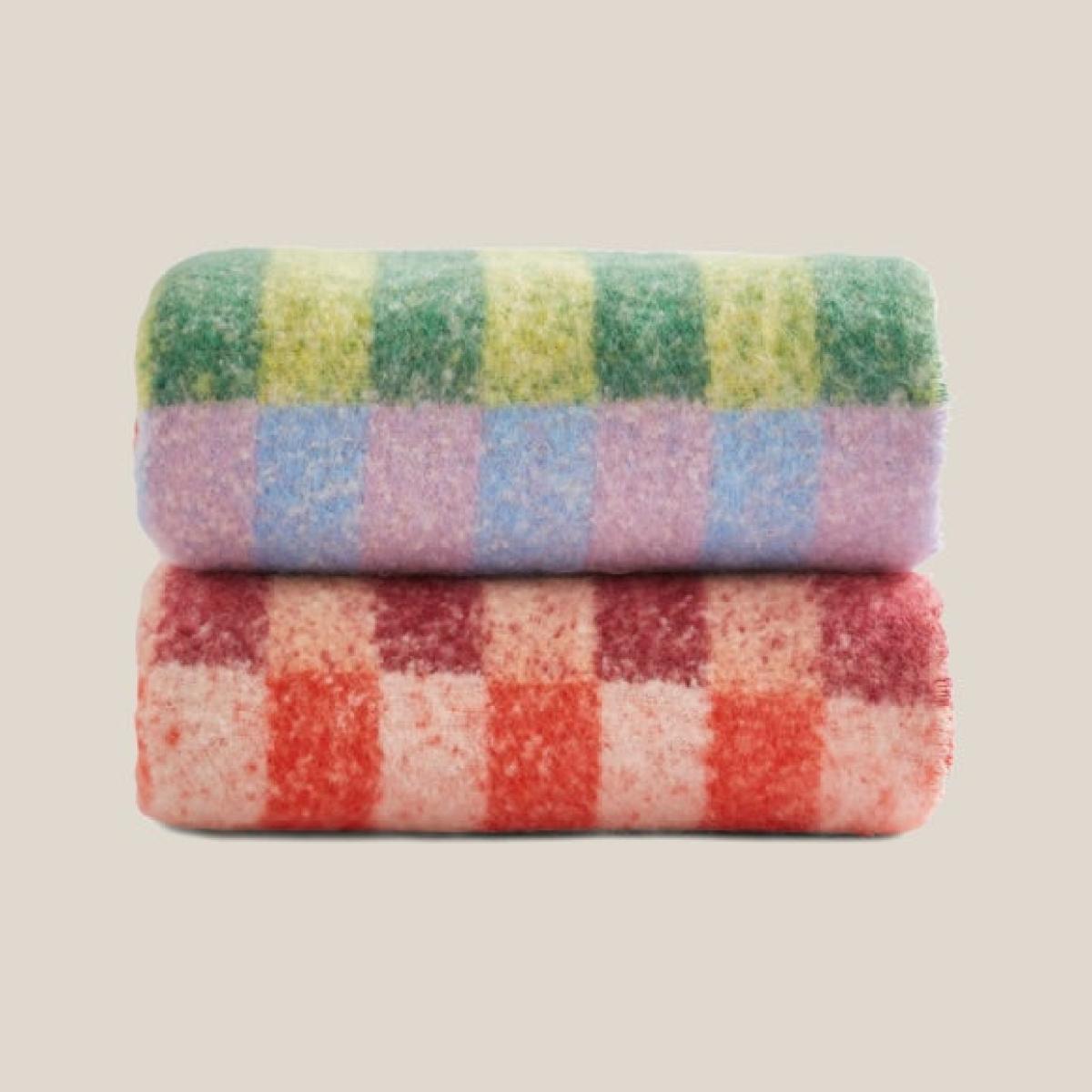 Elements Block Stripe Mohair Throw Blanket, 130cm x 170cm – image 3