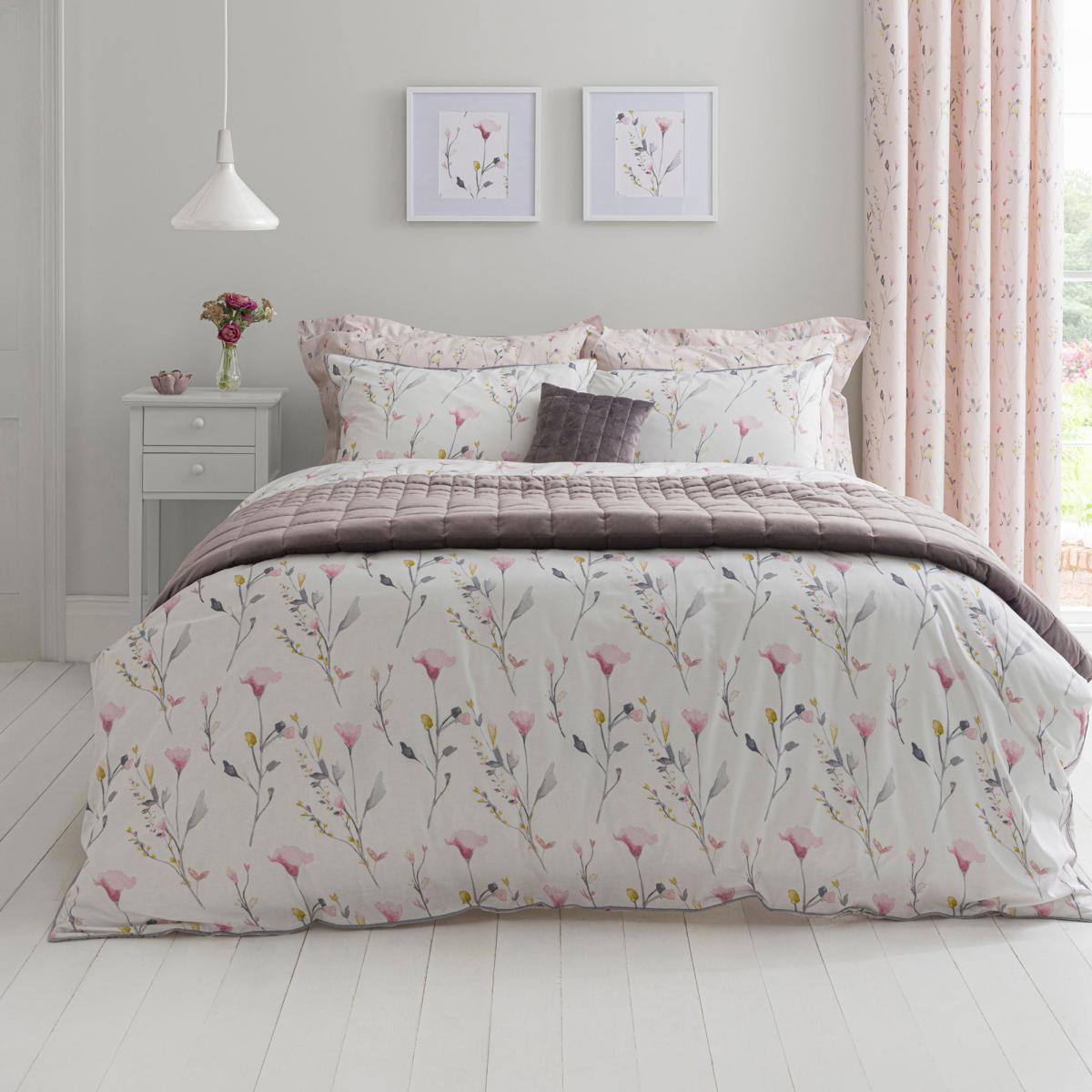 Velvet Grey Square Grid Stitch Bedspread Grey – image 3