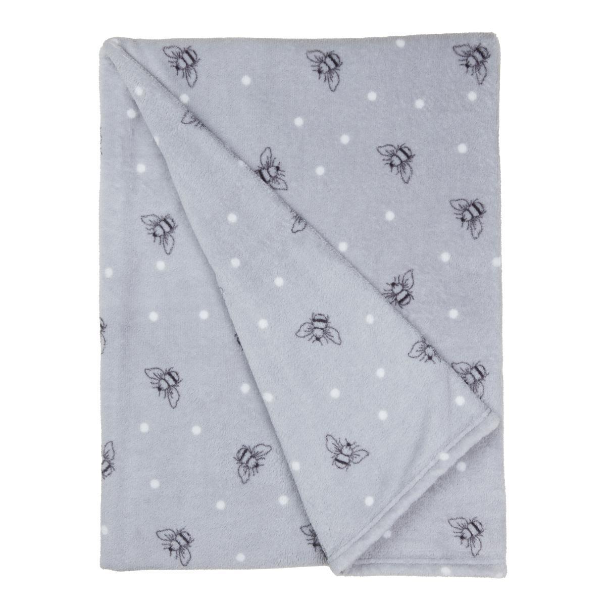 Bee Fleece Throw Grey – image 5
