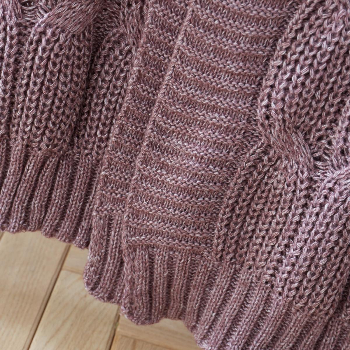 Chunky Marl Knit Throw Blanket 130cm x 170cm – image 4